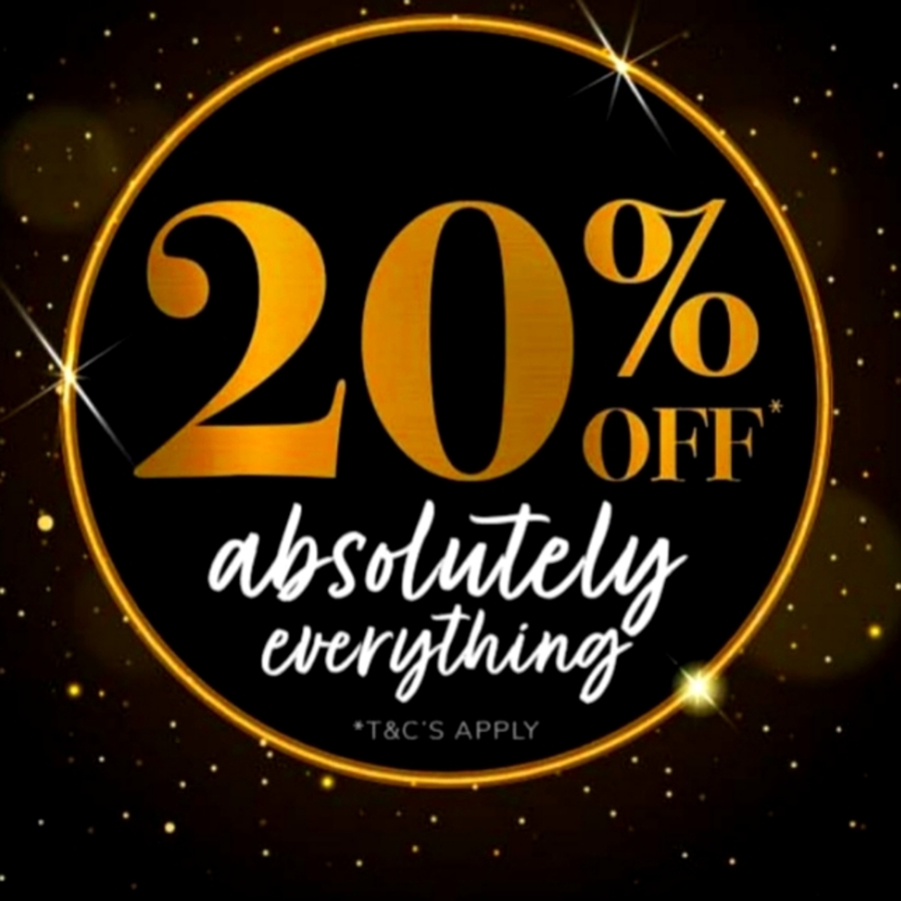 20% off everything in the store!!!!!